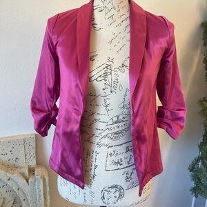 Fuchsia Pink Originality silk like blazer Girls M from Saks Fifth AVE NY